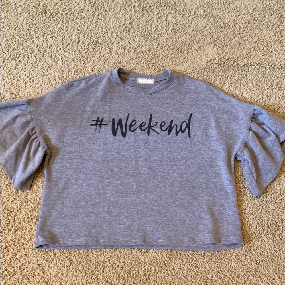 Girls Trendy #Weekend shirt